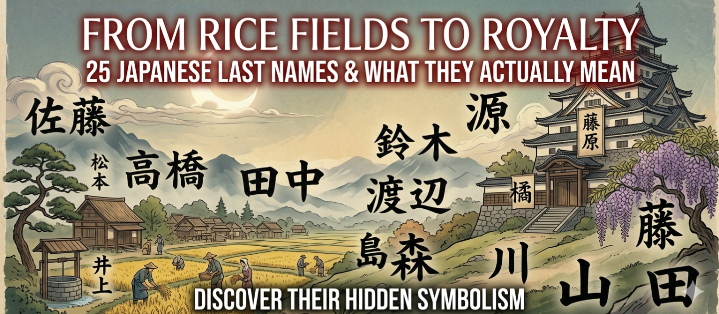 From Rice Fields to Royalty: 25 Japanese Last Names and What They Actually Mean