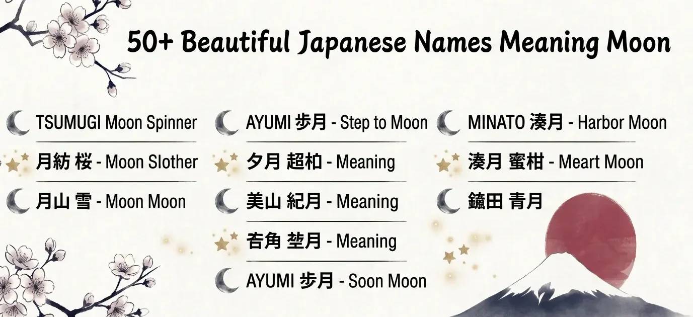 50+ Beautiful Japanese Names Meaning Moon (With Kanji)
